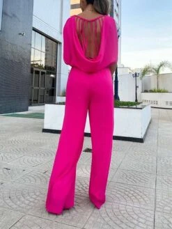 Women's Jumpsuit Backless High Waist Solid Color Crew Neck Streetwear Office Work Regular Fit Sleeveless Black Blue Fuchsia S M L Summer 14 Women's Jumpsuit Backless High Waist Solid Color Crew Neck Streetwear Office Work Regular Fit Sleeveless Black Blue Fuchsia S M L Summer -Cheap Plus Fit Dress Store dxevan1679469208528