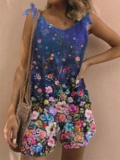 One Piece Jumpsuits For Women Romper Print Floral Crew Neck Casual Going Out Weekend Loose Fit Strap White Blue S M L Summer 5 One Piece Jumpsuits For Women Romper Print Floral Crew Neck Casual Going Out Weekend Loose Fit Strap White Blue S M L Summer -Cheap Plus Fit Dress Store dxloyj1677496044603