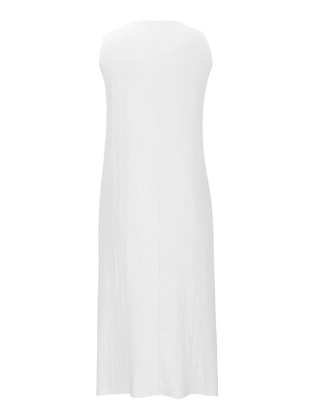 Women's Cotton Linen Dress Shift Dress White Dress Midi Dress Linen / Cotton Blend Daily Daily Crew Neck Splice Basic Sleeveless Summer 2023 Loose Fit Black White Pink Plain S M L XL 2XL 6 Women's Cotton Linen Dress Shift Dress White Dress Midi Dress Linen / Cotton Blend Daily Daily Crew Neck Splice Basic Sleeveless Summer 2023 Loose Fit Black White Pink Plain S M L XL 2XL - Image 6