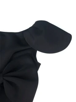 Women‘s Plus Size Curve Prom Dress Party Dress Wedding Guest Dress Long Dress Maxi Dress Black Sleeveless Pure Color Bow Summer Spring Fall One Shoulder Fashion Evening Party Vacation 2023 -Cheap Plus Fit Dress Store eaopig1691464463642