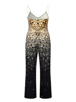 Women's Jumpsuit High Waist Gradient V Neck Elegant Daily Holiday Straight Regular Fit Spaghetti Strap Gold S M L Spring 14 Women's Jumpsuit High Waist Gradient V Neck Elegant Daily Holiday Straight Regular Fit Spaghetti Strap Gold S M L Spring -Cheap Plus Fit Dress Store ecbzde1662459082221
