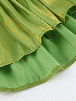 Women's Plus Size Curve Shirt Dress Casual Dress Satin Dress Plain Midi Dress Half Sleeve Ruched Ruffle V Neck Fashion Daily Green Fall Winter XL XXL 3XL 4XL -Cheap Plus Fit Dress Store eepbgo1694425969780