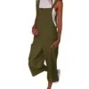 Women's Overall Solid Color Casual School Casual Loose Sleeveless Wine Black Gray S M L Fall
