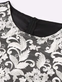 Women‘s Plus Size Curve Party Dress Floral Crew Neck Lace Long Sleeve Spring Fall Elegant Prom Dress Knee Length Dress Formal Party Dress -Cheap Plus Fit Dress Store ehohsu1634359510251