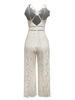 White Jumpsuit For Women Casual Party Street Holiday Deep V 2023 Black Wine Solid Color Zipper Fall -Cheap Plus Fit Dress Store ejlkpd1666416555268