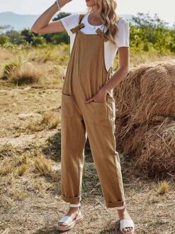 Women's Overall Pocket Solid Color Square Neck Streetwear Daily Vacation Regular Fit Sleeveless Pink Army Green Blue S M L Summer 31 Women's Overall Pocket Solid Color Square Neck Streetwear Daily Vacation Regular Fit Sleeveless Pink Army Green Blue S M L Summer -Cheap Plus Fit Dress Store enswfa1680601511753