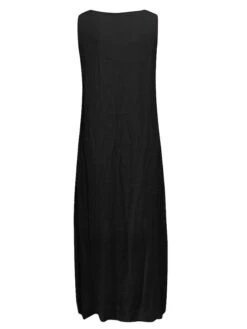 Women's Casual Dress Cotton Linen Dress White Dress Maxi Long Dress Polyester Lace Fashion Daily Weekend V Neck Lace Split Sleeveless Summer 2023 Loose Fit Lake Blue Black White Plain S M L XL 2XL -Cheap Plus Fit Dress Store eqrvae1686105105774