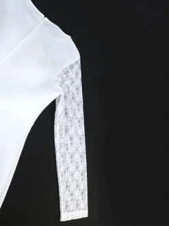 Women's Plus Size Curve Party Dress Lace Dress Bodycon Plain Midi Dress Long Sleeve Lace Bow Crew Neck Fashion Party White Fall Winter XL XXL 3XL 4XL -Cheap Plus Fit Dress Store erkfeu1694165777694