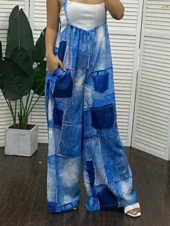 Women's Jumpsuit Backless Pocket Geometric Cold Shoulder Streetwear Daily Vacation Regular Fit Sleeveless Black Army Green Red S M L Spring -Cheap Plus Fit Dress Store eujzal1676008369382