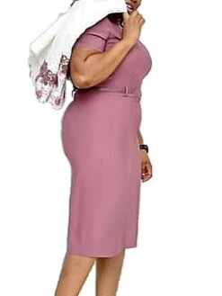 Women‘s Plus Size Curve Work Dress Floral Crew Neck Print 3/4 Length Sleeve Spring Fall Elegant Casual Midi Dress Formal Work Dress