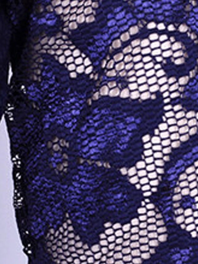 Women‘s Plus Size Curve Party Dress Cocktail Dress Work Dress Midi Dress Black Navy Blue Purple Half Sleeve Floral Lace Summer Spring Fall V Neck Fashion Wedding Guest Vacation Summer Dress 2023 3 Women‘s Plus Size Curve Party Dress Cocktail Dress Work Dress Midi Dress Black Navy Blue Purple Half Sleeve Floral Lace Summer Spring Fall V Neck Fashion Wedding Guest Vacation Summer Dress 2023 - Image 3