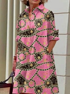 Women's Shirt Dress Casual Dress Midi Dress Outdoor Office Daily Polyester Fashion Modern Shirt Collar Button Pocket Long Sleeve Fall Winter 2023 Loose Fit Black Pink Wine Color Block Graffiti S M L 11 Women's Shirt Dress Casual Dress Midi Dress Outdoor Office Daily Polyester Fashion Modern Shirt Collar Button Pocket Long Sleeve Fall Winter 2023 Loose Fit Black Pink Wine Color Block Graffiti S M L -Cheap Plus Fit Dress Store fawxbi1693390909359