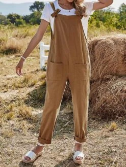 Women's Overall Pocket Solid Color Square Neck Streetwear Daily Vacation Regular Fit Sleeveless Pink Army Green Blue S M L Summer 30 Women's Overall Pocket Solid Color Square Neck Streetwear Daily Vacation Regular Fit Sleeveless Pink Army Green Blue S M L Summer -Cheap Plus Fit Dress Store febdmn1680601510784