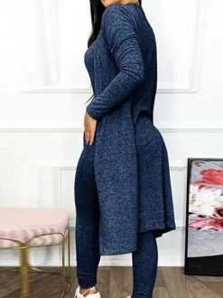 Women's Jumpsuit Pocket Drawstring Solid Color U Neck Streetwear Home Street Regular Fit Long Sleeve Black Navy Blue Green S M L Fall -Cheap Plus Fit Dress Store fgiljf1692787212985