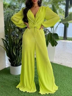 Women's Jumpsuit Criss Cross Solid Color V Neck Streetwear Street Daily Regular Fit Long Sleeve Fuchsia Green S M L Fall 12 Women's Jumpsuit Criss Cross Solid Color V Neck Streetwear Street Daily Regular Fit Long Sleeve Fuchsia Green S M L Fall -Cheap Plus Fit Dress Store flvcws1694149799074