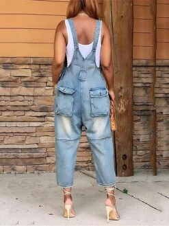 Women‘s Overall Pocket Solid Color Denim Square Neck Streetwear Daily Vacation Regular Fit Sleeveless Black Navy Blue Dusty Blue S M L Fall 24 Women‘s Overall Pocket Solid Color Denim Square Neck Streetwear Daily Vacation Regular Fit Sleeveless Black Navy Blue Dusty Blue S M L Fall -Cheap Plus Fit Dress Store fneqbe1690941128913