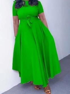 Women‘s Plus Size Curve Casual Dress A Line Dress Solid Color Long Dress Maxi Dress Short Sleeve Lace Up Pocket Crew Neck Fashion Outdoor Black Yellow Summer Spring L XL XXL 3XL 10 Women‘s Plus Size Curve Casual Dress A Line Dress Solid Color Long Dress Maxi Dress Short Sleeve Lace Up Pocket Crew Neck Fashion Outdoor Black Yellow Summer Spring L XL XXL 3XL -Cheap Plus Fit Dress Store fnljvj1684482422478