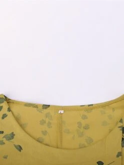 Women's Shirt Blouse Linen Light Yellow White Sky Blue Leaf Short Sleeve Daily Vacation Going Out Vintage Holiday Casual Crew Neck Regular Fit Summer Spring -Cheap Plus Fit Dress Store fnxgzi1639983101167