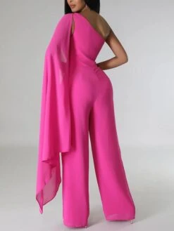 Women‘s Jumpsuit Cape Solid Color One Shoulder Wedding Business Wedding Street Slim Sleeveless Orange Red Dark Pink S M L Fall 12 Women‘s Jumpsuit Cape Solid Color One Shoulder Wedding Business Wedding Street Slim Sleeveless Orange Red Dark Pink S M L Fall -Cheap Plus Fit Dress Store fpfddx1693464443005