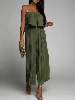 Women‘s Jumpsuit Pleated Backless Solid Color Square NeckPink Fall Winter Streetwear Office Street Regular Fit Sleeveless Black Green S M L Summer 12 Women‘s Jumpsuit Pleated Backless Solid Color Square NeckPink Fall Winter Streetwear Office Street Regular Fit Sleeveless Black Green S M L Summer -Cheap Plus Fit Dress Store fpngky1680577023641