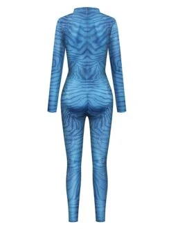 Women's Jumpsuit High Waist Print Round Neck Active Halloween Xmas Daily Slim Long Sleeve Navy Blue S M L Fall -Cheap Plus Fit Dress Store fvboxg1696731951138