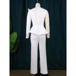 Women's Jumpsuit Solid Color One Shoulder Elegant Wedding Cocktail Party Christmas Regular Fit Long Sleeve Black White S M L Spring -Cheap Plus Fit Dress Store fvbqip1676873583866