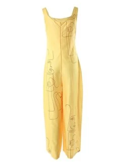 Women's Jumpsuit Print Geometric U Neck Streetwear Street Going Out Regular Fit Strap Yellow S M L Fall 9 Women's Jumpsuit Print Geometric U Neck Streetwear Street Going Out Regular Fit Strap Yellow S M L Fall -Cheap Plus Fit Dress Store fxvmvq1691485518485