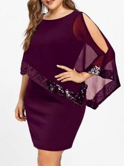 Women‘s Plus Size Curve Party Dress Solid Color Crew Neck Sequins Sleeveless Spring Fall Elegant Midi Dress Party Work Dress 19 Women‘s Plus Size Curve Party Dress Solid Color Crew Neck Sequins Sleeveless Spring Fall Elegant Midi Dress Party Work Dress -Cheap Plus Fit Dress Store fzkhec1601191309536