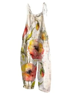 Jumpsuit For Woman Overall Print Floral Crew Neck Streetwear Daily Vacation Loose Fit Sleeveless White Pink Red S M L Summer 8 Jumpsuit For Woman Overall Print Floral Crew Neck Streetwear Daily Vacation Loose Fit Sleeveless White Pink Red S M L Summer -Cheap Plus Fit Dress Store gfuunn1677496029888