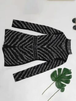 Women's Romper Mesh Beaded Solid Color Stand Collar Active Street Going Out Regular Fit Long Sleeve Black S M L Fall 21 Women's Romper Mesh Beaded Solid Color Stand Collar Active Street Going Out Regular Fit Long Sleeve Black S M L Fall -Cheap Plus Fit Dress Store ghfumh1693983784315