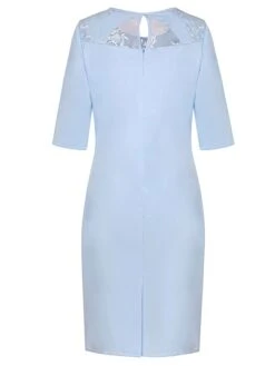 Women‘s Plus Size Curve Apple Shaped Dress Wedding Guest Lace Dress Work Dress Sheath Dress Floral Midi Dress Sleeve Lace Crew Neck Elegant Office Red Sky Blue Spring Summer Dress -Cheap Plus Fit Dress Store gitlpn1673503405577