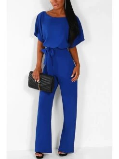 Women's Casual Daily Going Out Blue Black Pink Loose Jumpsuit Solid Color Wide Leg Belted 20 Women's Casual Daily Going Out Blue Black Pink Loose Jumpsuit Solid Color Wide Leg Belted -Cheap Plus Fit Dress Store gkgqtn1675155791001 1