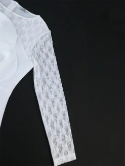 Women's Plus Size Curve Party Dress Lace Dress Bodycon Plain Midi Dress Long Sleeve Lace Bow Crew Neck Fashion Party White Fall Winter XL XXL 3XL 4XL -Cheap Plus Fit Dress Store gkluhh1694165783153