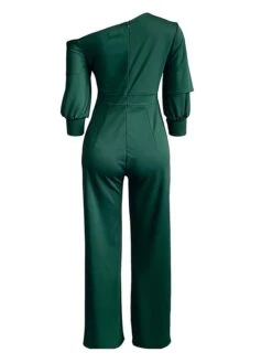 Women's Jumpsuit High Waist Solid Color Cold Shoulder Elegant Party Xmas Christmas Regular Fit 3/4 Length Sleeve White Blue Green S M L Fall 14 Women's Jumpsuit High Waist Solid Color Cold Shoulder Elegant Party Xmas Christmas Regular Fit 3/4 Length Sleeve White Blue Green S M L Fall -Cheap Plus Fit Dress Store gkxjdb1695347369561