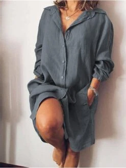 Women's Shirt Dress Casual Dress Shift Dress Midi Dress Outdoor Winter Dress Office Polyester Basic Casual Shirt Collar Button Pocket Long Sleeve Summer Spring Fall 2023 Loose Fit Black White Yellow 13 Women's Shirt Dress Casual Dress Shift Dress Midi Dress Outdoor Winter Dress Office Polyester Basic Casual Shirt Collar Button Pocket Long Sleeve Summer Spring Fall 2023 Loose Fit Black White Yellow -Cheap Plus Fit Dress Store gmlihx1645433020939