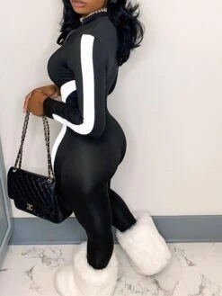 Women's Catsuit Zipper Striped Stand Collar Active Sport Daily Regular Fit Short Sleeve Blue Red Black S M L Spring 10 Women's Catsuit Zipper Striped Stand Collar Active Sport Daily Regular Fit Short Sleeve Blue Red Black S M L Spring -Cheap Plus Fit Dress Store gqsgin1639134061364