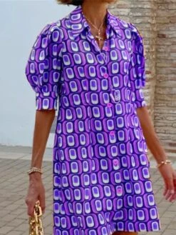 Women's Shirt Dress Casual Dress Shift Dress Midi Dress Outdoor Daily Vacation Polyester Classic Casual Shirt Collar Button Half Sleeve Summer Spring Fall 2023 Loose Fit Yellow Red Purple Plaid S M L 7 Women's Shirt Dress Casual Dress Shift Dress Midi Dress Outdoor Daily Vacation Polyester Classic Casual Shirt Collar Button Half Sleeve Summer Spring Fall 2023 Loose Fit Yellow Red Purple Plaid S M L -Cheap Plus Fit Dress Store gsiukr1680164408148