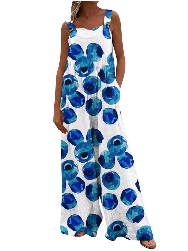 Women's Jumpsuit Animal Square Neck Holiday Traveling Vacation Regular Fit Sleeveless Sleeveless 34 1 2 S M L Summer 18 Women's Jumpsuit Animal Square Neck Holiday Traveling Vacation Regular Fit Sleeveless Sleeveless 34 1 2 S M L Summer - Image 18