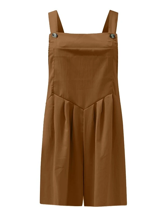 Jumpsuits For Women Summer Overall Bib Pocket Solid Color Square Neck Basic Daily Vacation Regular Fit Sleeveless Black Yellow Pink S M L 16 Jumpsuits For Women Summer Overall Bib Pocket Solid Color Square Neck Basic Daily Vacation Regular Fit Sleeveless Black Yellow Pink S M L - Image 16