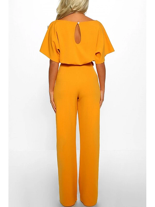 Women's Casual Daily Going Out Blue Black Pink Loose Jumpsuit Solid Color Wide Leg Belted 14 Women's Casual Daily Going Out Blue Black Pink Loose Jumpsuit Solid Color Wide Leg Belted - Image 14