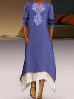 Women's Casual Dress Cotton Linen Dress A Line Dress Maxi Long Dress Cotton Blend Fashion Casual Outdoor Daily Split Neck Patchwork Pocket 3/4 Length Sleeve Summer Spring Fall 2023 Regular Fit Yellow 6 Women's Casual Dress Cotton Linen Dress A Line Dress Maxi Long Dress Cotton Blend Fashion Casual Outdoor Daily Split Neck Patchwork Pocket 3/4 Length Sleeve Summer Spring Fall 2023 Regular Fit Yellow -Cheap Plus Fit Dress Store hblmvo1687679842483