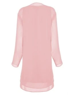 Women's Dress Set Two Piece Dress Church Dress Midi Dress Light Pink Black Wine Long Sleeve Pure Color Chiffon Summer Spring Crew Neck Stylish Winter Dress Fall Dress 2023 XL XXL 3XL 4XL 5XL -Cheap Plus Fit Dress Store hgdoyt1638868492530