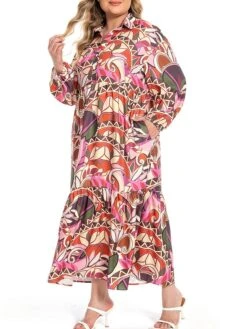 Women's Plus Size Curve Shirt Dress Work Dress Satin Dress Floral Long Dress Maxi Dress Long Sleeve Split Shirt Collar Fashion Office Red Fall Winter L XL XXL 3XL 4XL 11 Women's Plus Size Curve Shirt Dress Work Dress Satin Dress Floral Long Dress Maxi Dress Long Sleeve Split Shirt Collar Fashion Office Red Fall Winter L XL XXL 3XL 4XL -Cheap Plus Fit Dress Store hgflre1694772962855