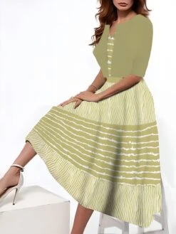 Women's Two Piece Dress Set Casual Dress Tank Dress Outdoor Daily Fashion Streetwear Pocket Print Midi Dress V Neck 3/4 Length Sleeve Stripe Regular Fit Pink Blue Purple Summer Spring S M L XL XXL 10 Women's Two Piece Dress Set Casual Dress Tank Dress Outdoor Daily Fashion Streetwear Pocket Print Midi Dress V Neck 3/4 Length Sleeve Stripe Regular Fit Pink Blue Purple Summer Spring S M L XL XXL -Cheap Plus Fit Dress Store hjzbmy1690542702497