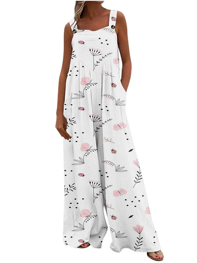 Women's Jumpsuit Animal Square Neck Holiday Traveling Vacation Regular Fit Sleeveless Sleeveless 34 1 2 S M L Summer 10 Women's Jumpsuit Animal Square Neck Holiday Traveling Vacation Regular Fit Sleeveless Sleeveless 34 1 2 S M L Summer - Image 10