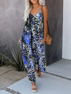 Women's Jumpsuit Pocket Print Leopard V Neck Streetwear Street Daily Regular Fit Sleeveless Royal Blue Fuchsia Orange S M L Summer 20 Women's Jumpsuit Pocket Print Leopard V Neck Streetwear Street Daily Regular Fit Sleeveless Royal Blue Fuchsia Orange S M L Summer -Cheap Plus Fit Dress Store hnpgmq1682322335519