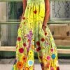 Women's Jumpsuits Casual Summer Print Floral Square Neck Daily Regular Fit Sleeveless S M L Spring / Plus Size Fall
