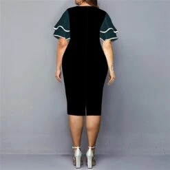 Women‘s Plus Size Curve Party Dress Color Block Crew Neck Print Short Sleeve Spring Fall Work Casual Prom Dress Knee Length Dress Casual Daily DressHomecoming Dress -Cheap Plus Fit Dress Store hsrrjs1639471970751