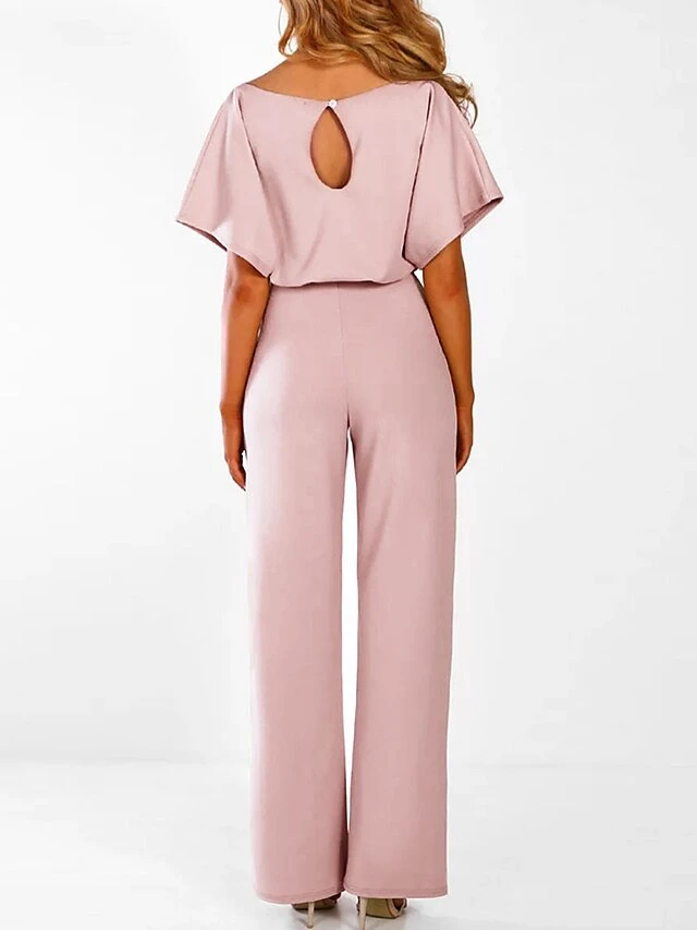 Women's Casual Daily Going Out Blue Black Pink Loose Jumpsuit Solid Color Wide Leg Belted 15 Women's Casual Daily Going Out Blue Black Pink Loose Jumpsuit Solid Color Wide Leg Belted - Image 15