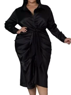 Women‘s Plus Size Curve Flattering Dresses Elegant Apple Shaped Dress Wedding Guest Work Dress Pure Color Shirt Collar Long Sleeve Fall Winter Work Midi Dress Going Out Work Dress Shirt Dress 34 Women‘s Plus Size Curve Flattering Dresses Elegant Apple Shaped Dress Wedding Guest Work Dress Pure Color Shirt Collar Long Sleeve Fall Winter Work Midi Dress Going Out Work Dress Shirt Dress -Cheap Plus Fit Dress Store htckge1663665119257